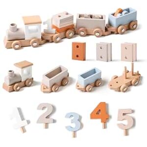 Wooden Number Train – Montessori Educational Toy for Kids 3+