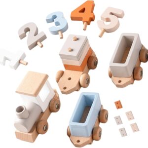 Wooden Number Train – Montessori Educational Toy for Kids 3+