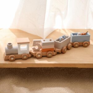 Wooden Number Train – Montessori Educational Toy for Kids 3+