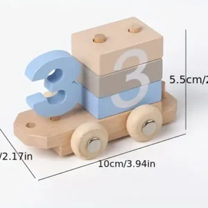 Wooden Number Train – Montessori Educational Toy for Kids 3+