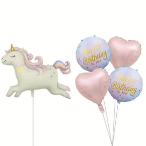 Unicorn Balloon Foil Set 5Pcs – 37 Inch Flying Unicorn Party Decoration Balloons