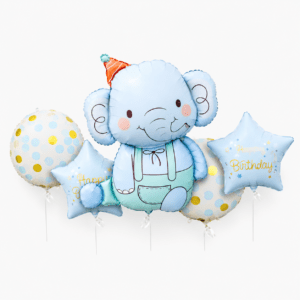 Baby Elephant Birthday Balloon Set