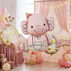 Baby Elephant Birthday Balloon Set