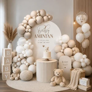 Party Theme Balloon Set - Cream & Beige Balloon Garland Kit - Theme 1