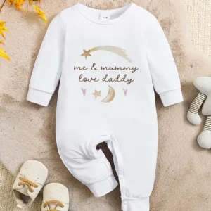 Baby Swaddle Romper Sleepsuit – “Me & Mummy Love Daddy”