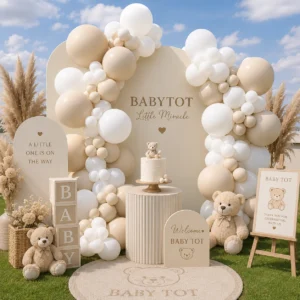 Party Theme Balloon Set - Cream & Beige Balloon Garland Kit - Theme 1