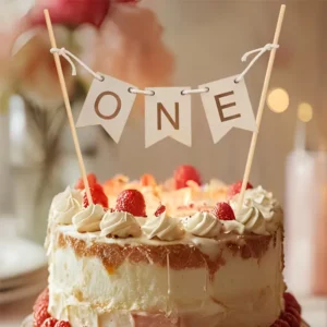 Wooden ONE Cake Topper for First Birthday