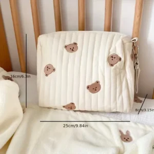 Bear Quilted Diaper Organizer Bag for Moms