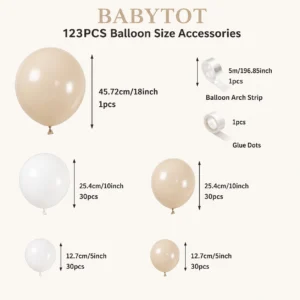 Party Theme Balloon Set - Cream & Beige Balloon Garland Kit - Theme 1