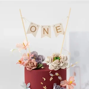 Wooden ONE Cake Topper for First Birthday
