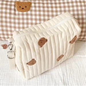 Bear Quilted Diaper Organizer Bag for Moms