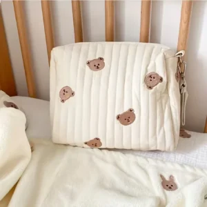 Bear Quilted Diaper Organizer Bag for Moms