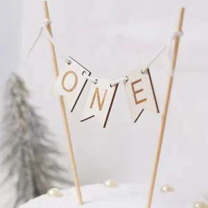 Wooden ONE Cake Topper for First Birthday